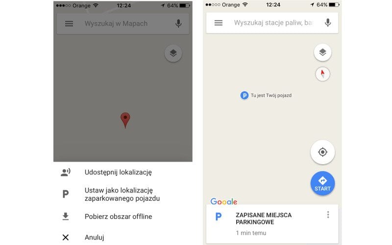 Asystent parkingowy w Google Maps dla iOS i Androida