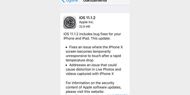 aktualizacja iOS