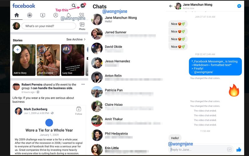 Messenger w aplikacji Facebooka