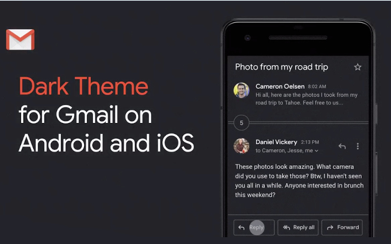 Tryb Ciemny w Gmail dla iOS i Androida