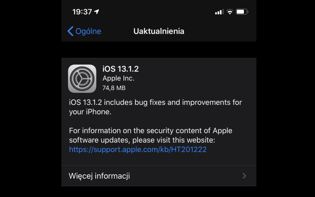 Aktualizacja iOS 13.1.2 — pokaz słabości czy siły Apple?