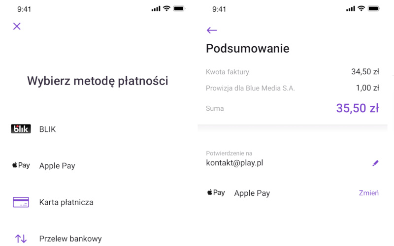 W aplikacji Play24 faktury opłacisz przez Google Pay, Apple Pay oraz BLIK